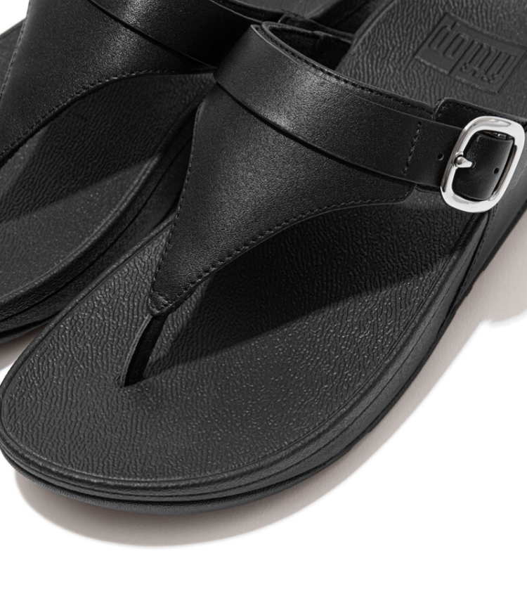 Lulu Adjustable Toe Post Leather 090 all black