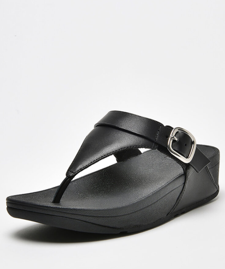 Lulu Adjustable Toe Post Leather 090 all black