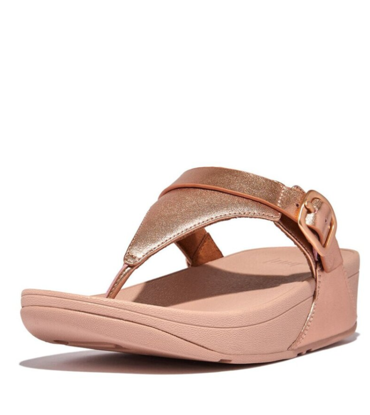 Lulu Adjustable Toe Post Leather 323 Rose Gold