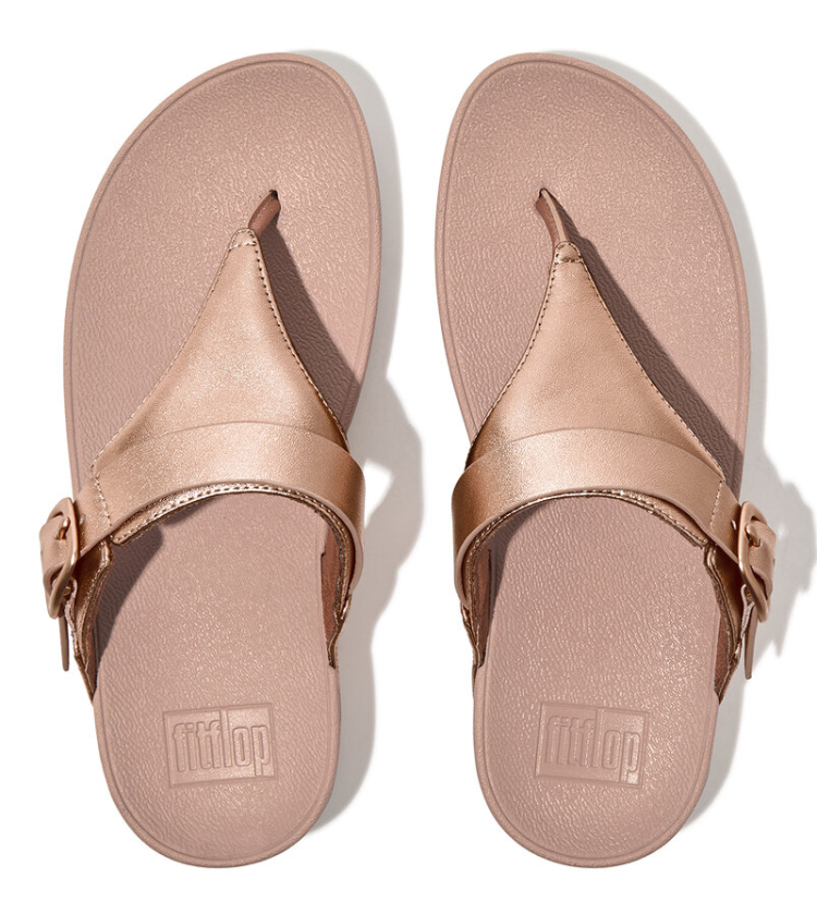 Lulu Adjustable Toe Post Leather 323 Rose Gold