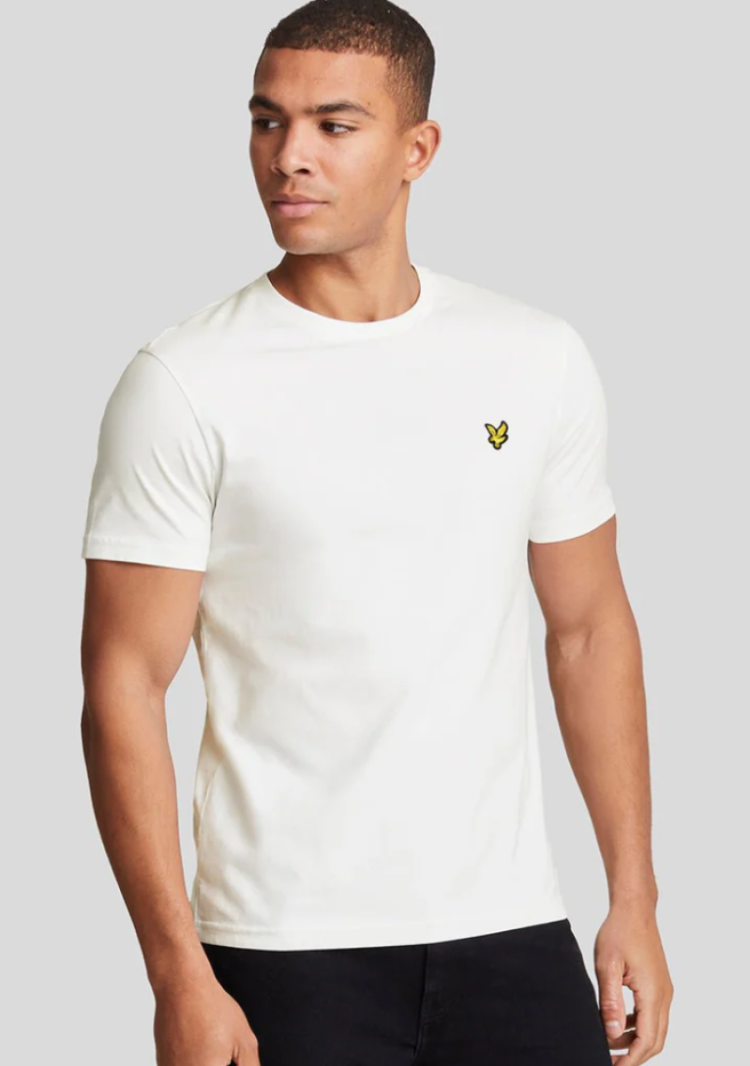 NOS Plain T-shirt effen basic geel logo 626 white