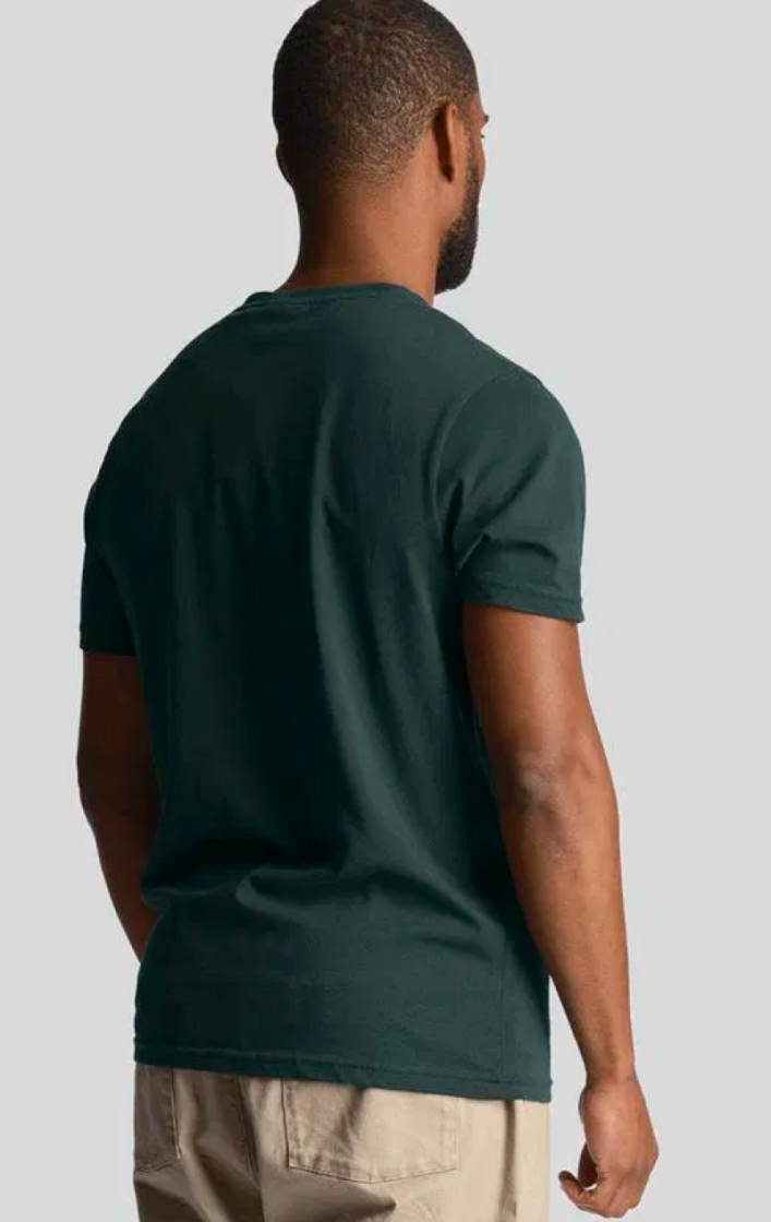 Plain T-shirt effen basic geel logo X311 argyle tea