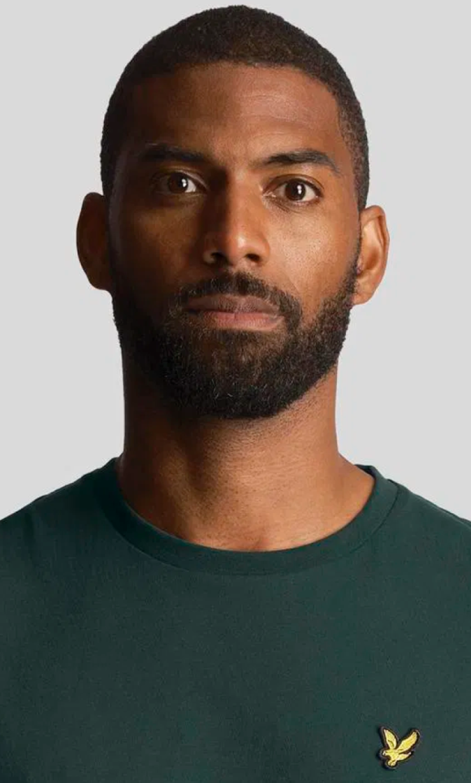 Plain T-shirt effen basic geel logo X311 argyle tea