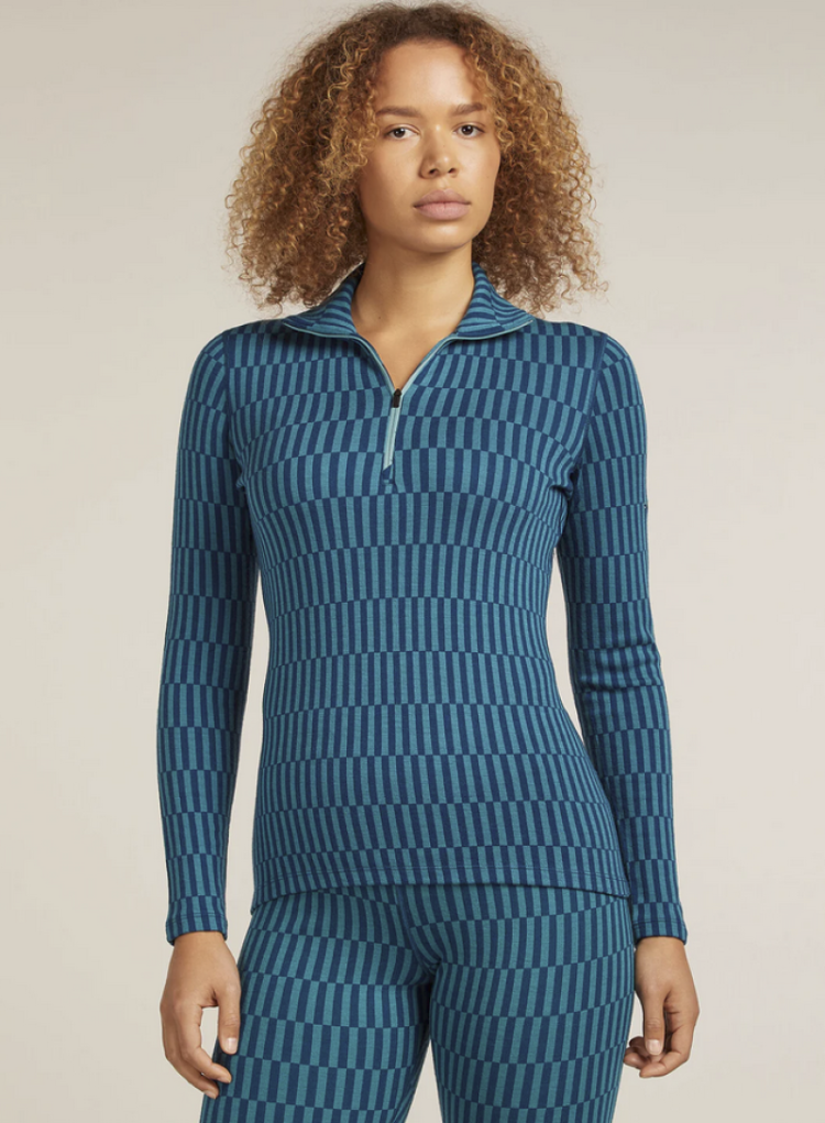Wo Vertex Half Zip Snow Grid 0K8 Topaz/Atlan