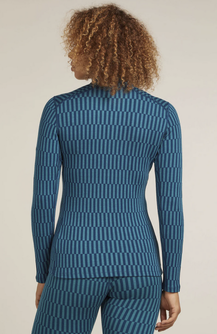 Wo Vertex Half Zip Snow Grid 0K8 Topaz/Atlan