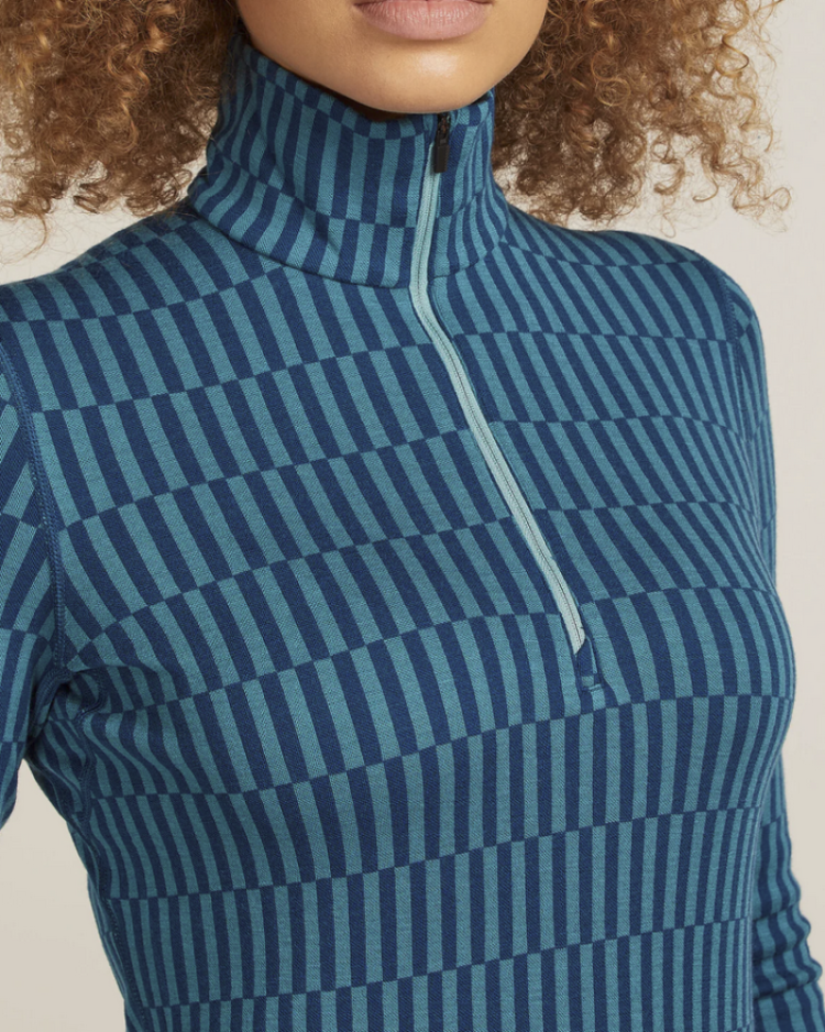 Wo Vertex Half Zip Snow Grid 0K8 Topaz/Atlan