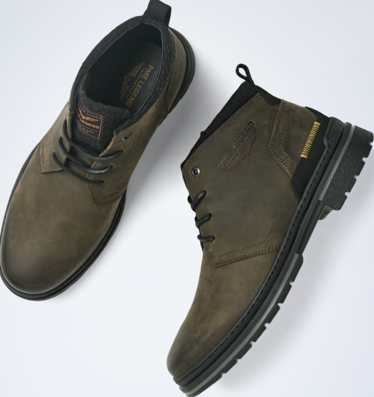 Schoen halfhoog veters Fleetman 8208 Khaki