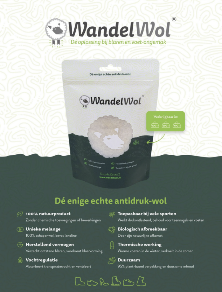 Wandelwol Antidruk 20 gram beige
