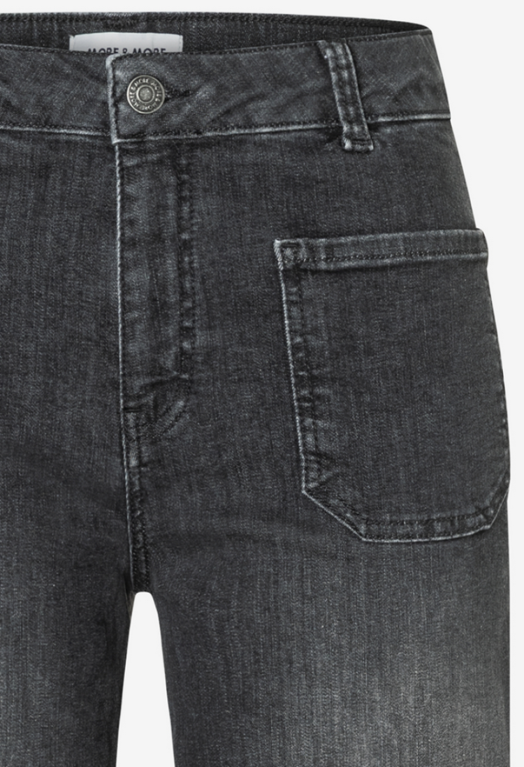 Jeansbroek 2 zakjes hoge taille straight leg 0968 dark grey