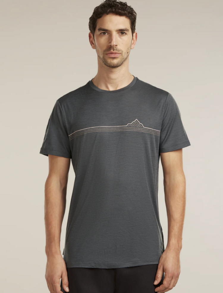 Me Tech Lite SS Tee Range Stripes 0A1 Obsidian