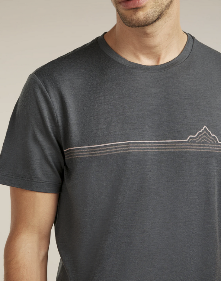 Me Tech Lite SS Tee Range Stripes 0A1 Obsidian