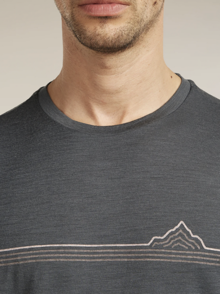 Me Tech Lite SS Tee Range Stripes 0A1 Obsidian