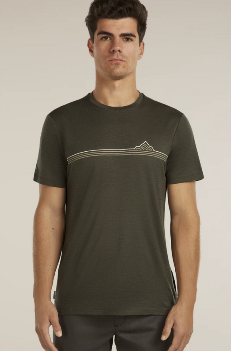 Me Tech Lite SS Tee Range Stripes 0L1 Dark Loden