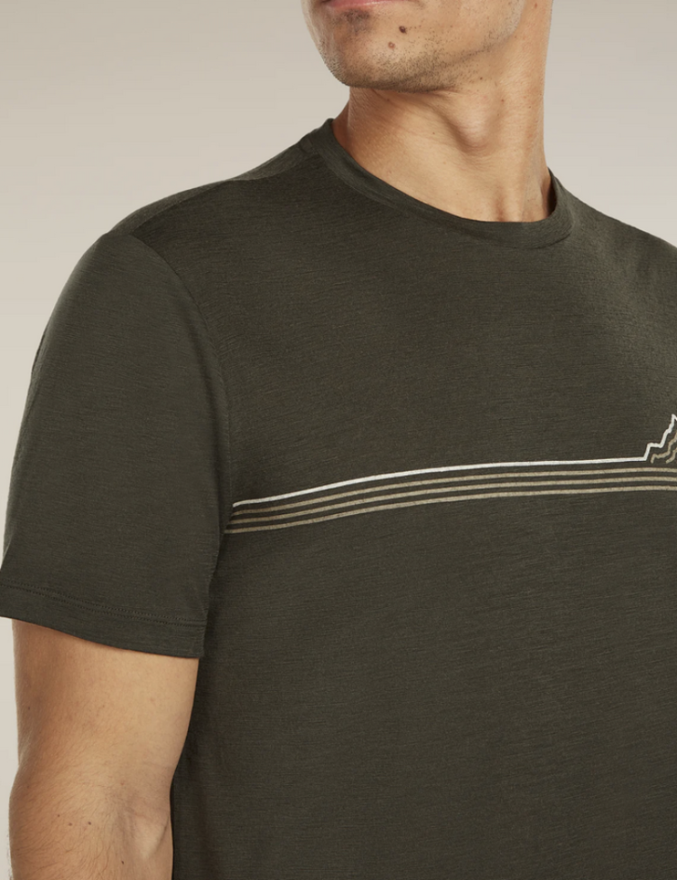Me Tech Lite SS Tee Range Stripes 0L1 Dark Loden