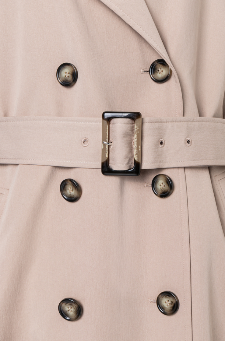 Trenchcoat lang 0214 powder beige