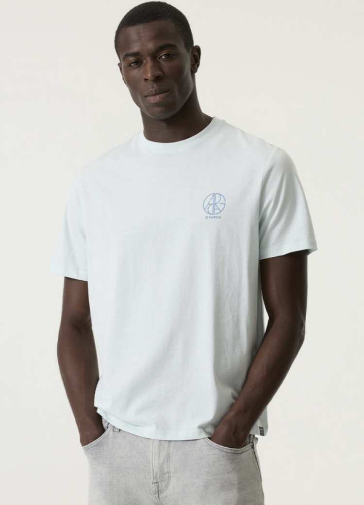 T-shirt effen met klein cirkellogo op borst 6723 riviera