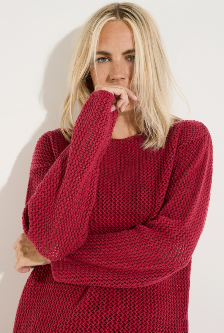 Pull met gaatjes 0549 red pepper
