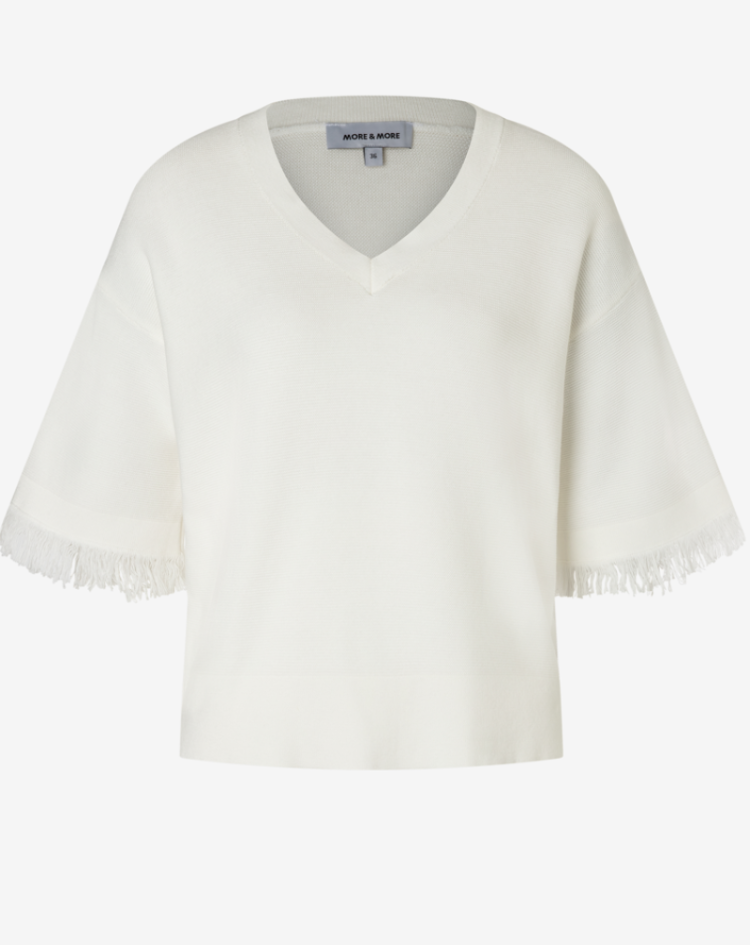 Pull hlm met frengels aan mouwen 0041 off white