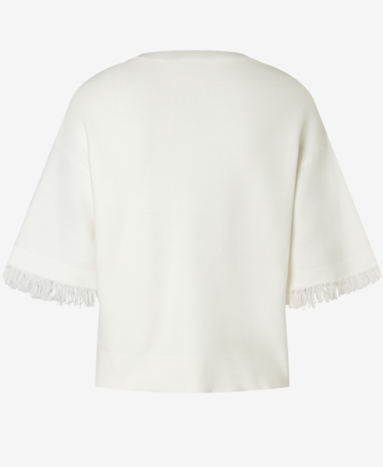 Pull hlm met frengels aan mouwen 0041 off white