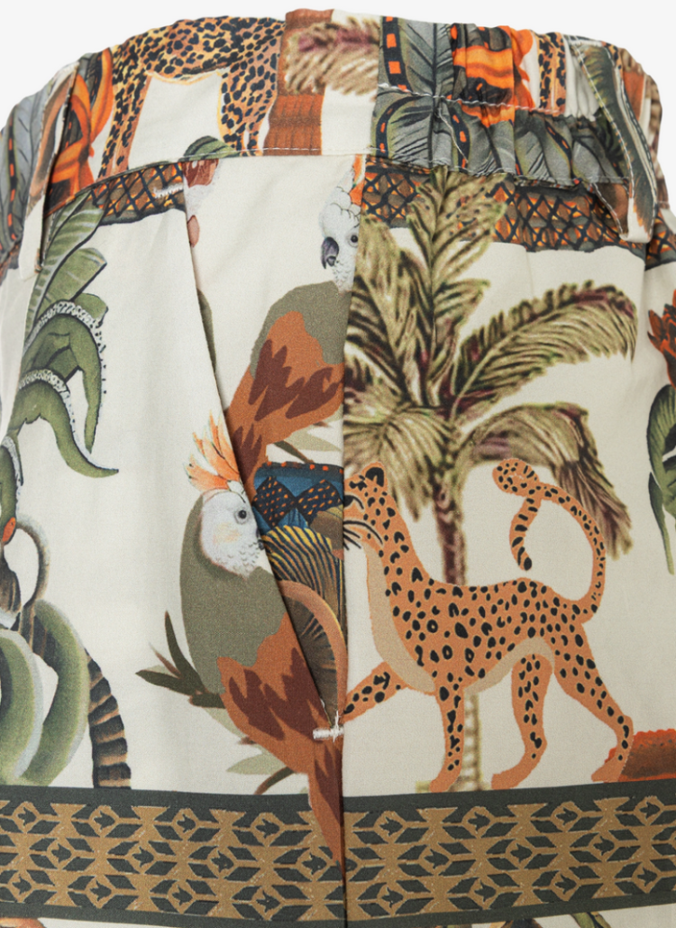 Broek jungleprint brede pijpen 4041 retro jungle print
