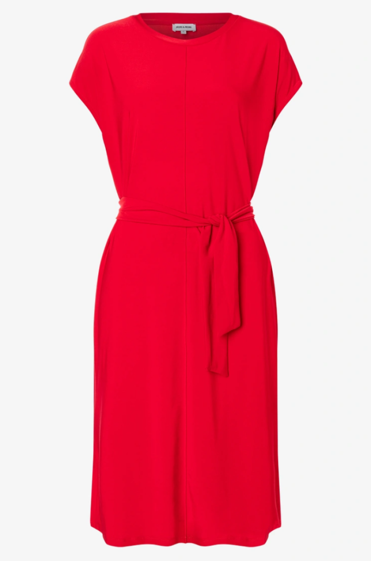 Kleed km halflang jersey effen km striklint in taille 0549 red pepper