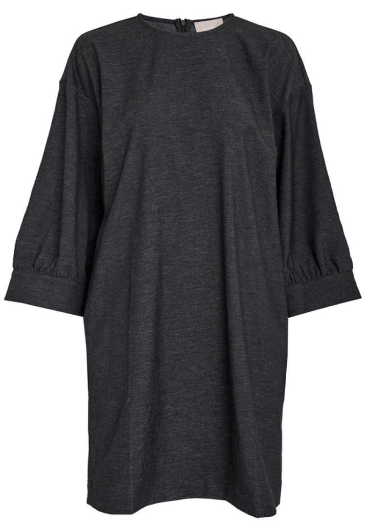 Silva Selda Dress kort ronde hals effen 2994M sky captain melange