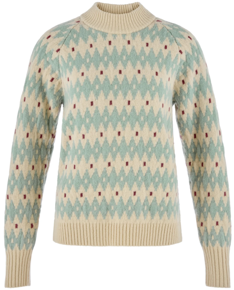 Ovik Jacquard Knit Women 191-674 light beige-misty green