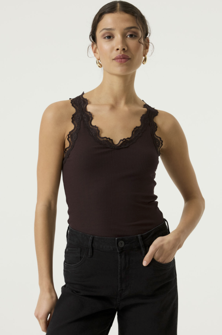 Marcelleke ribbels met kant 4478-hazel bloom