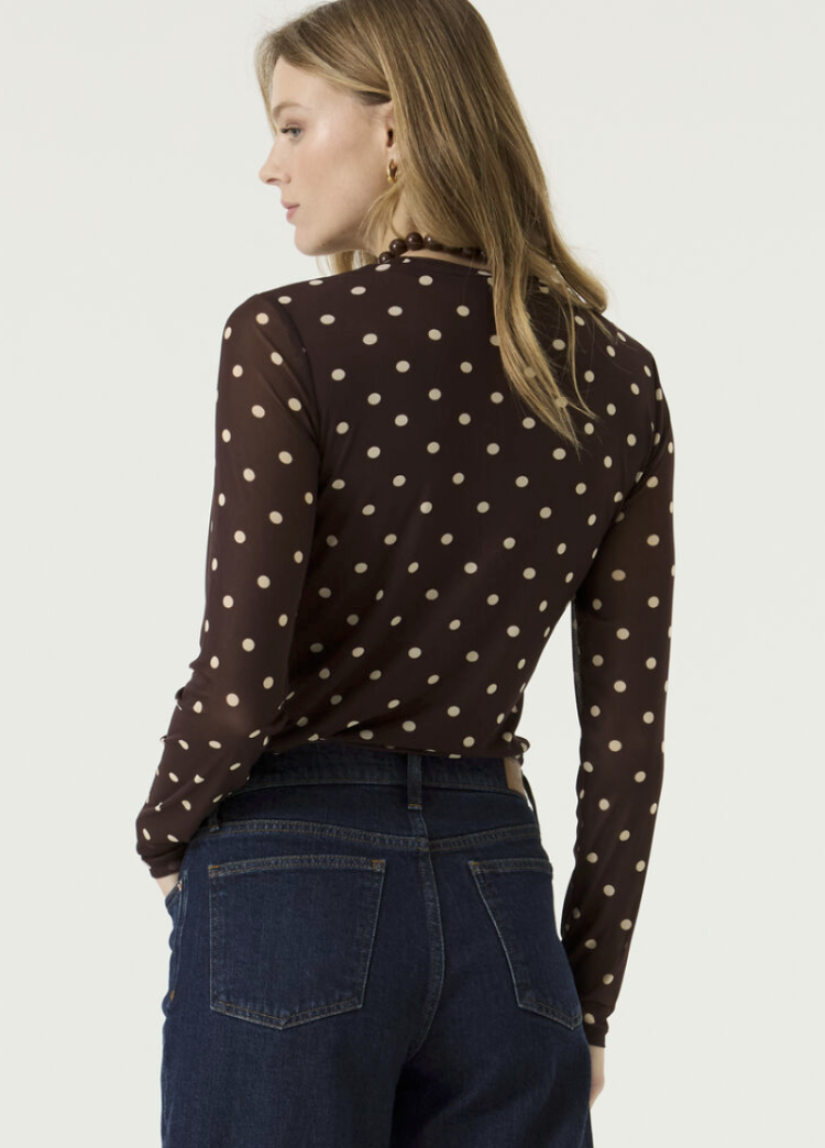 T-shirt lm mesh met print 4478-hazel bloo