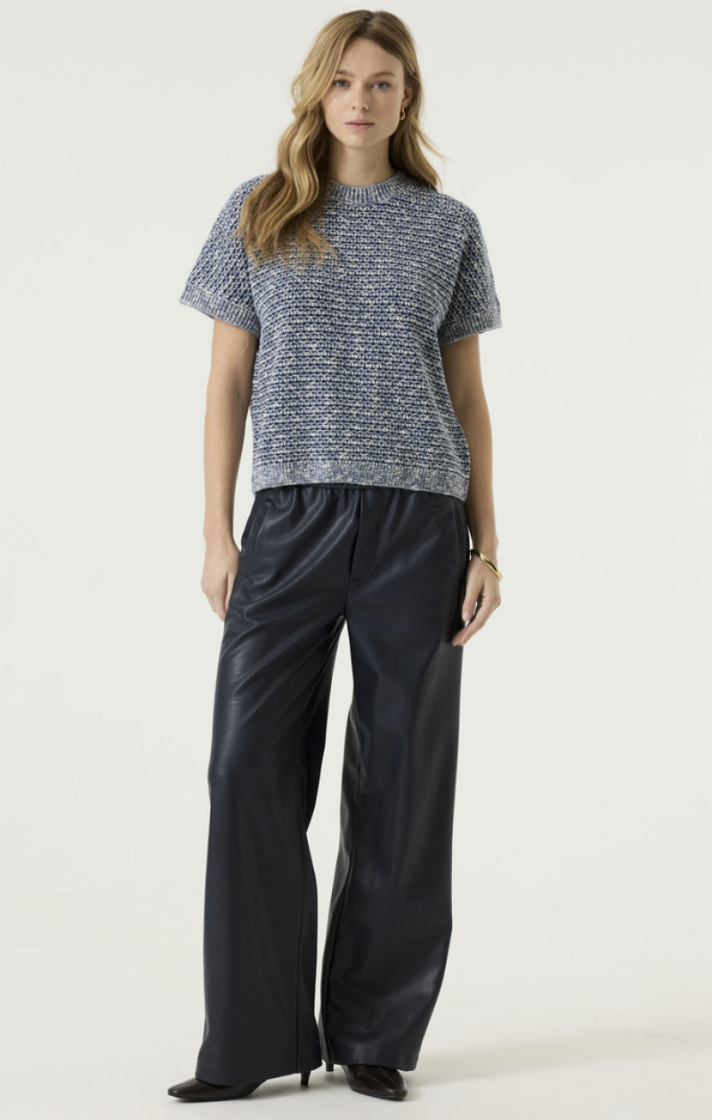 Pull gemeleerd blauw korte mouwen 4608-breeze blue