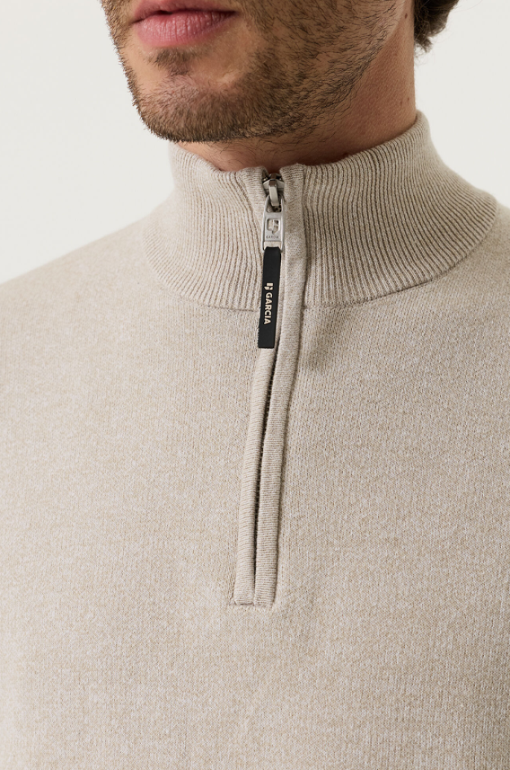 Pull halve rits basic 822-sand