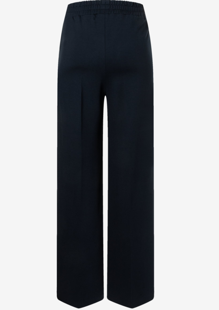 Broek brede pijpen stretch rek in taille 0375 marine
