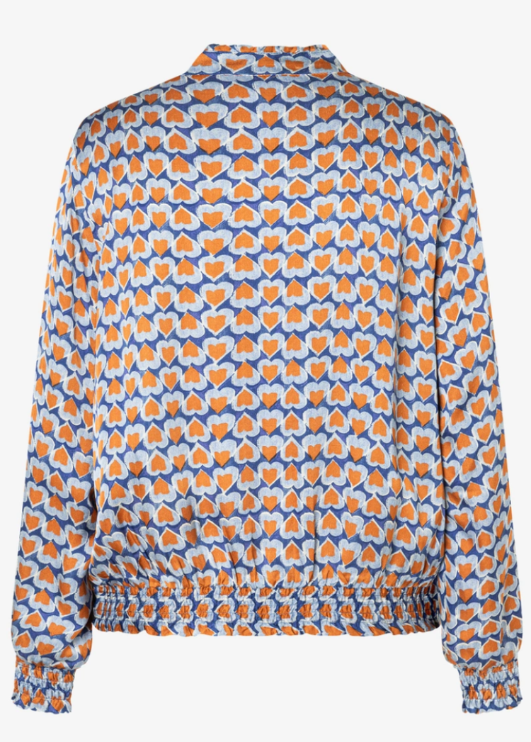 Blouse lm hartjes roest kobalt lbl 4350 heart prin