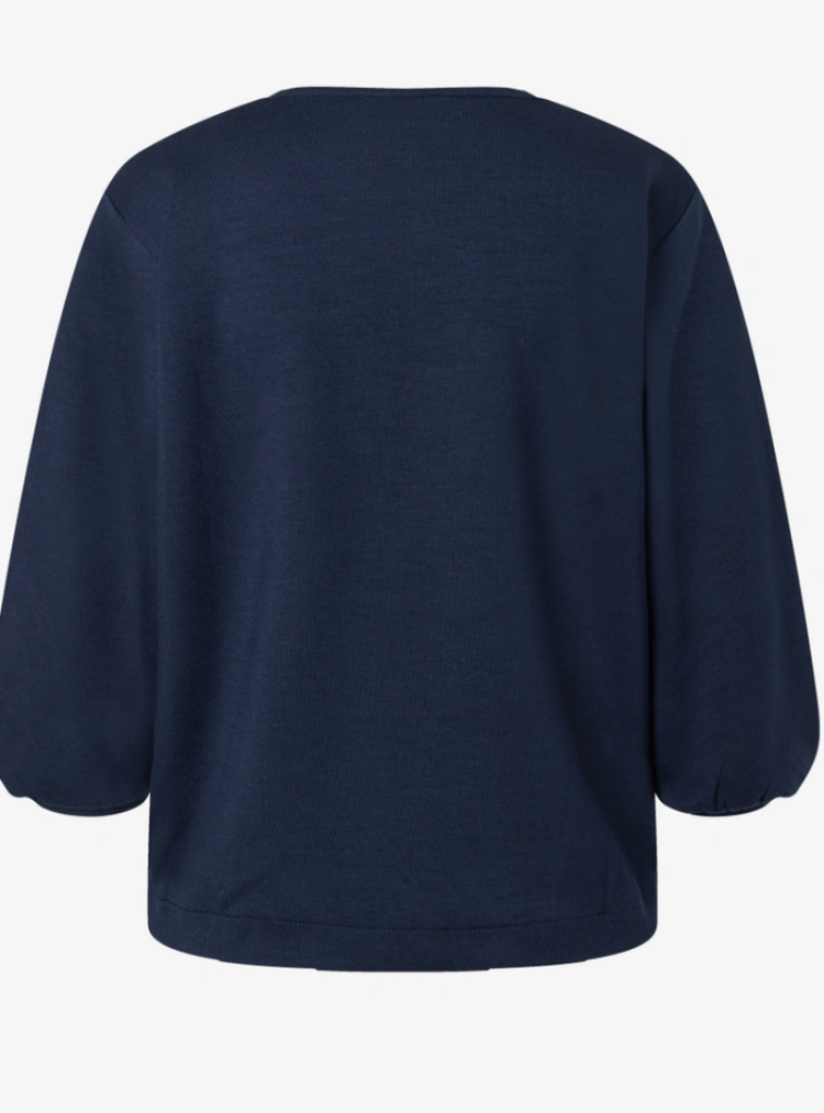 Sweater v met frons aan pols 0373 classic bl