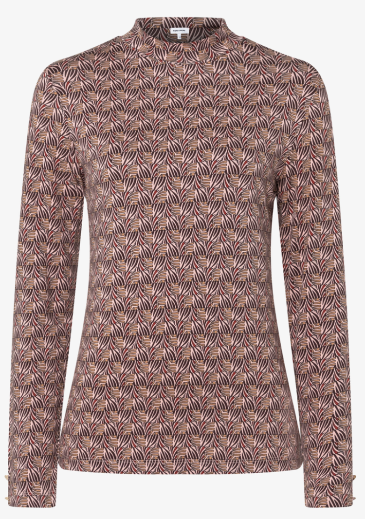 T-shirt lm opstaande hals met print roze 5858 small geom