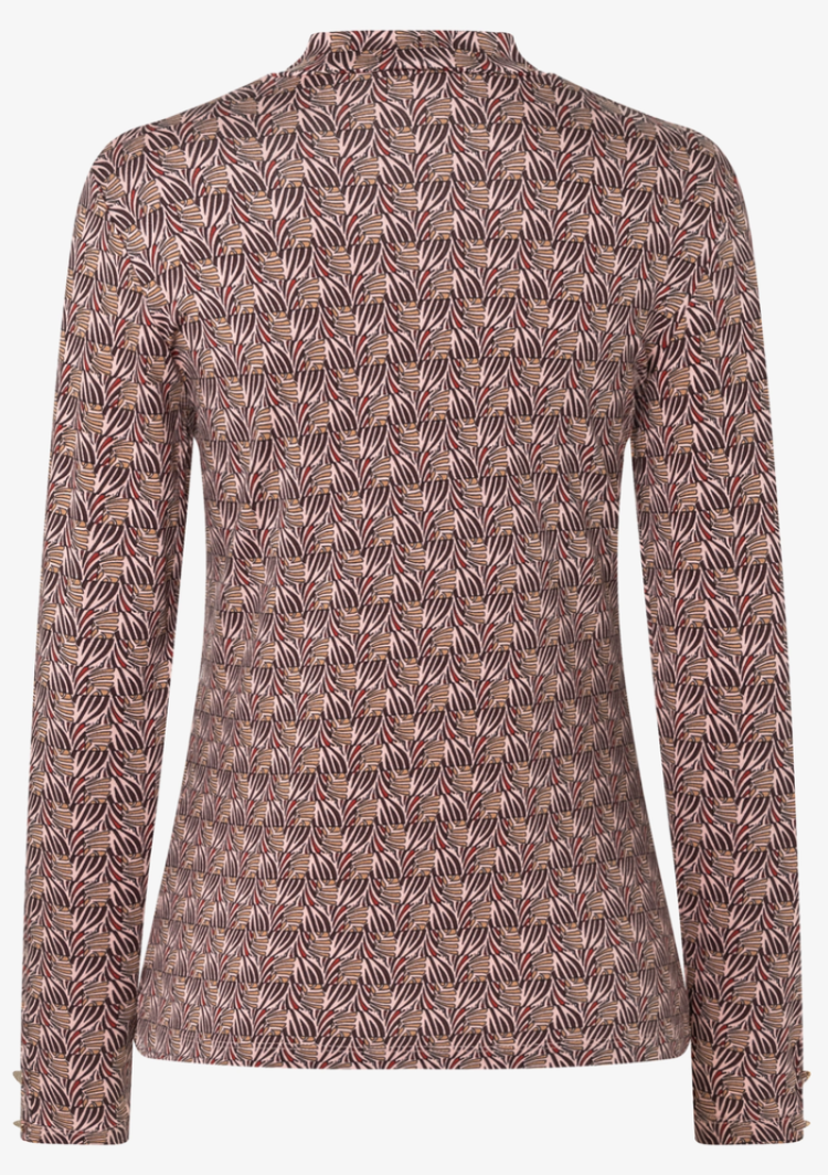 T-shirt lm opstaande hals met print roze 5858 small geom