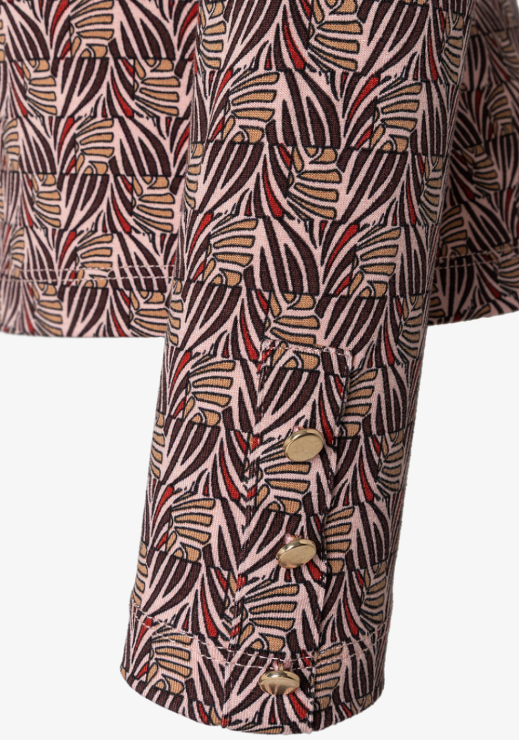 T-shirt lm opstaande hals met print roze 5858 small geom