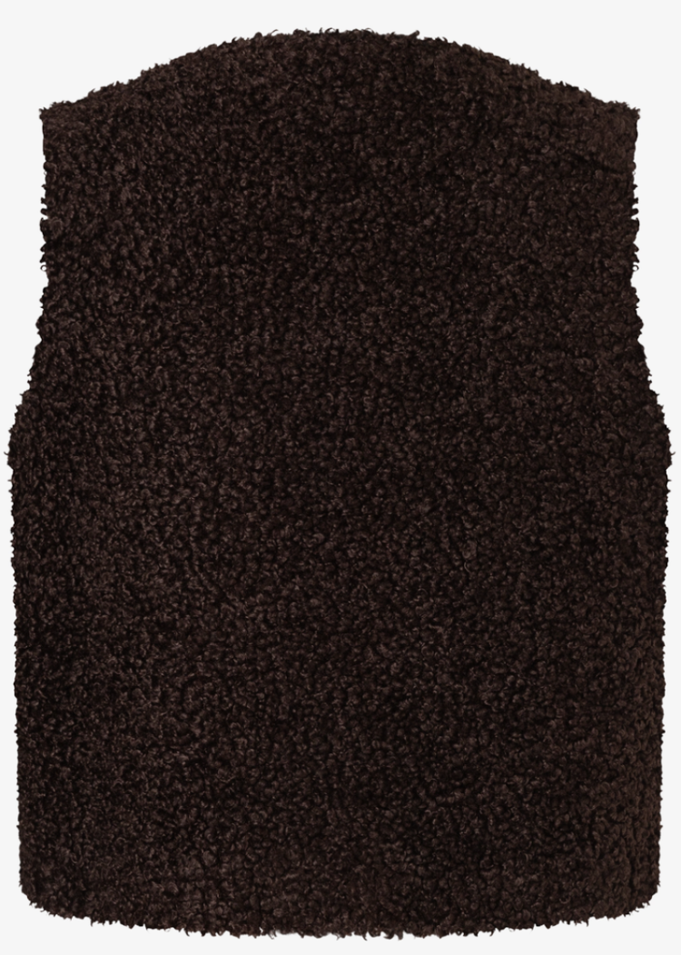 Bodywarmer teddy kort model 0279 espresso b
