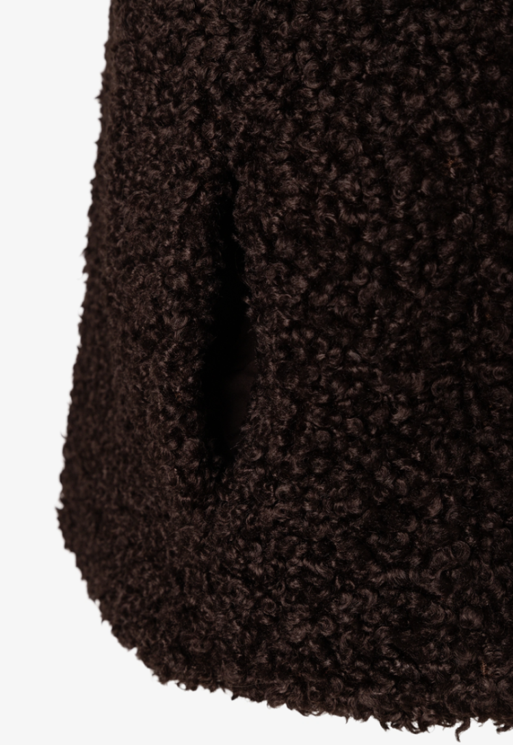 Bodywarmer teddy kort model 0279 espresso b