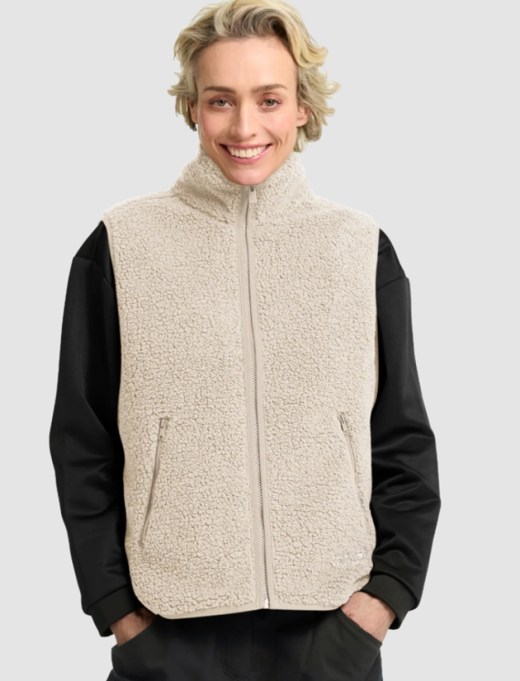 High Curl Vest Women A0084 Oyster