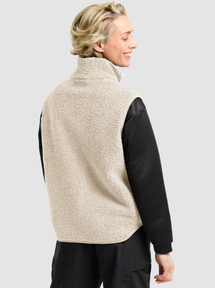 High Curl Vest Women A0084 Oyster