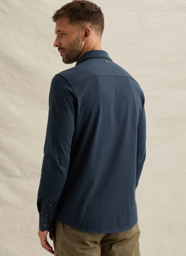 Hemd lm effen stretch 5286 Navy Blaze