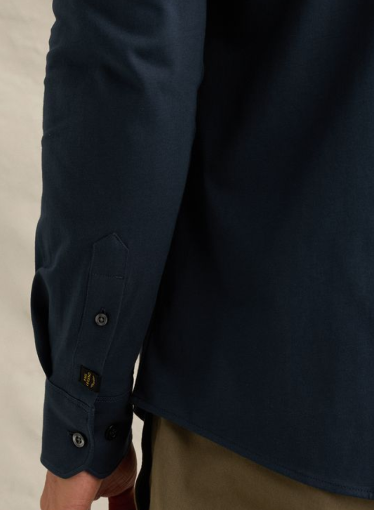 Hemd lm effen stretch 5286 Navy Blaze
