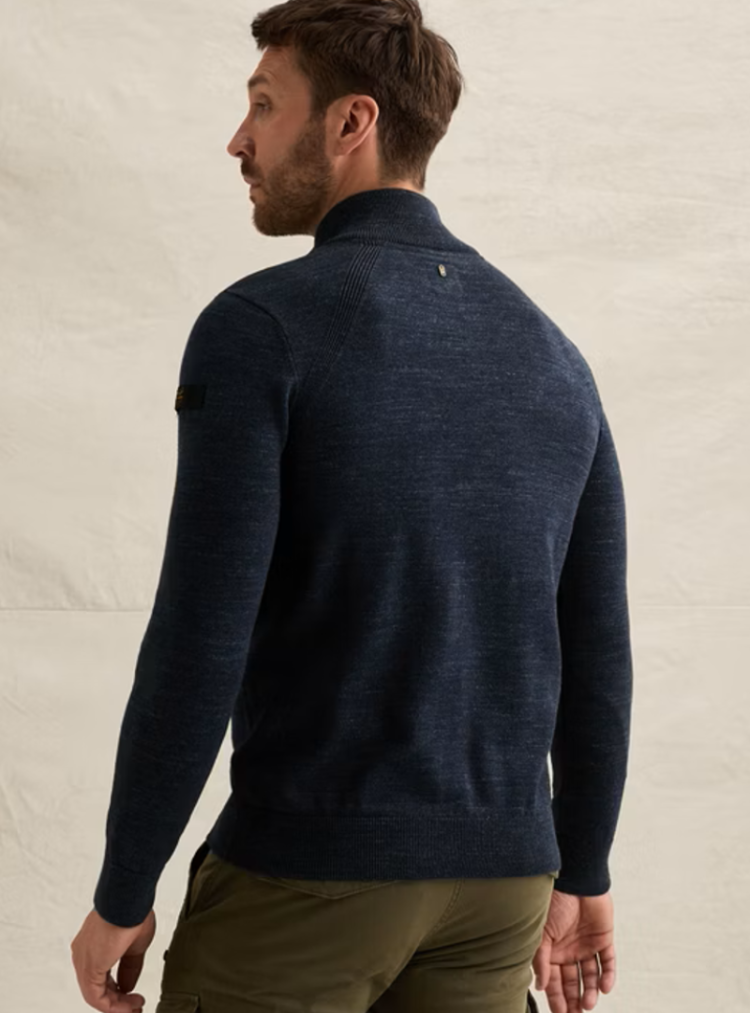 Pull gemeleerd met spikkels halve rits ribbels op schouder 5281 Salute