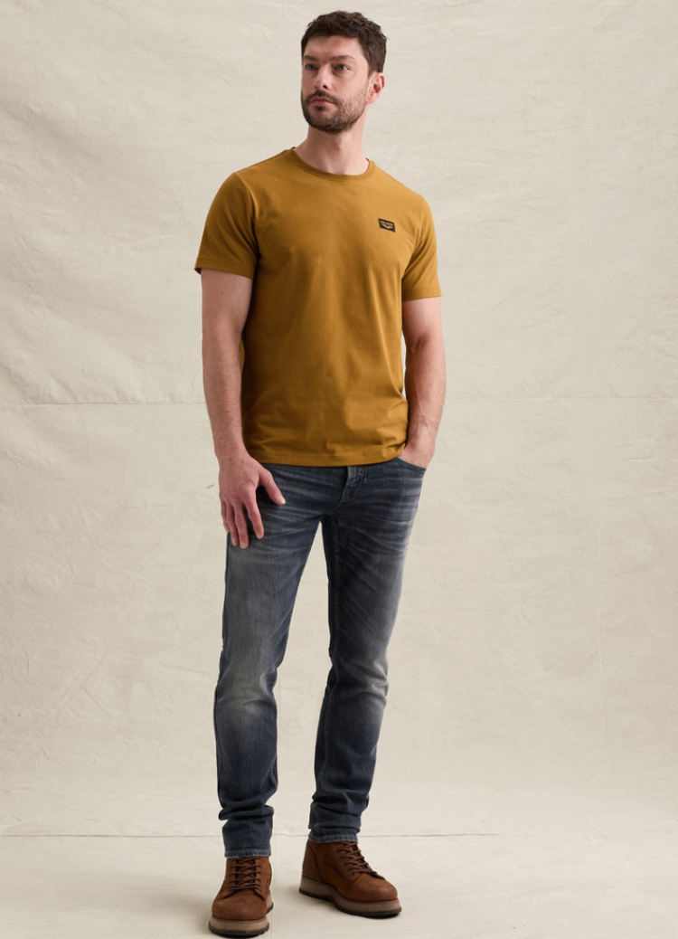 T-shirt effen basic 8187 Golden Brown