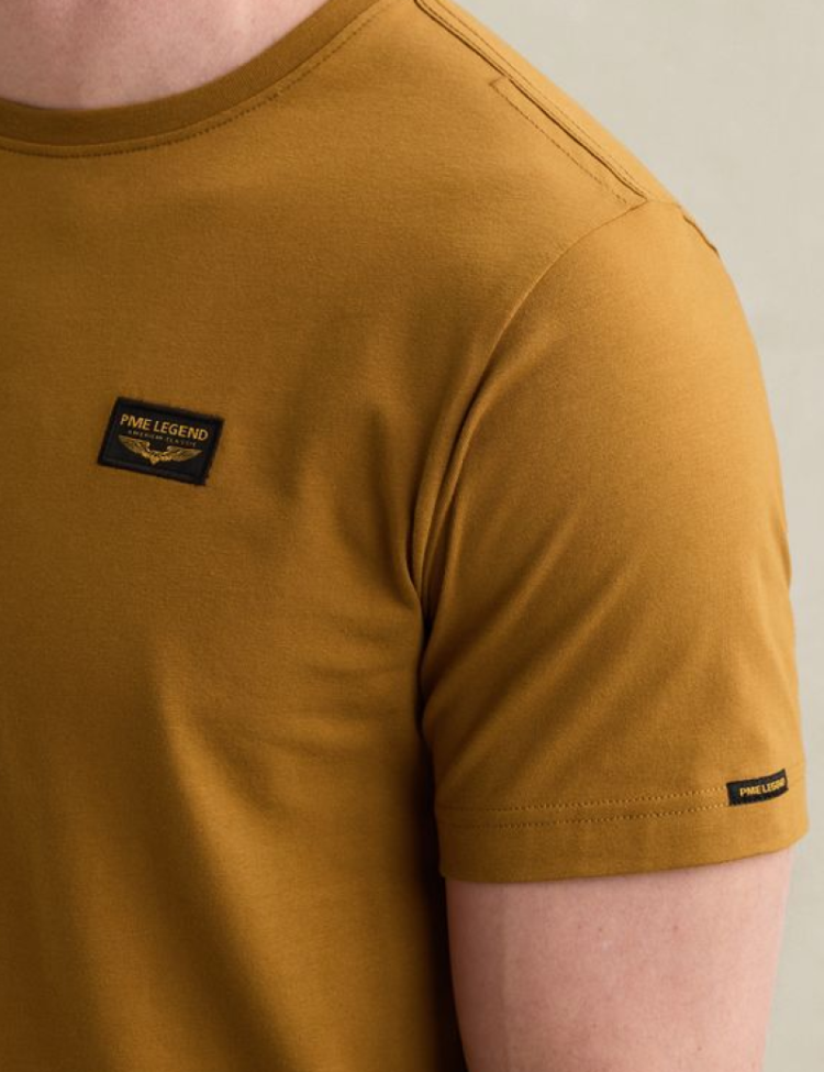 T-shirt effen basic 8187 Golden Brown