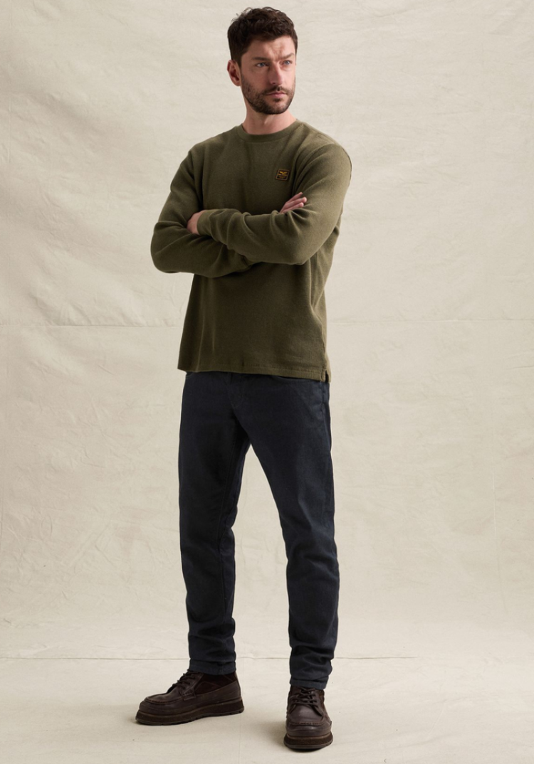 Dikkere t-shirt lm met structuur effen 6447 Kalamata