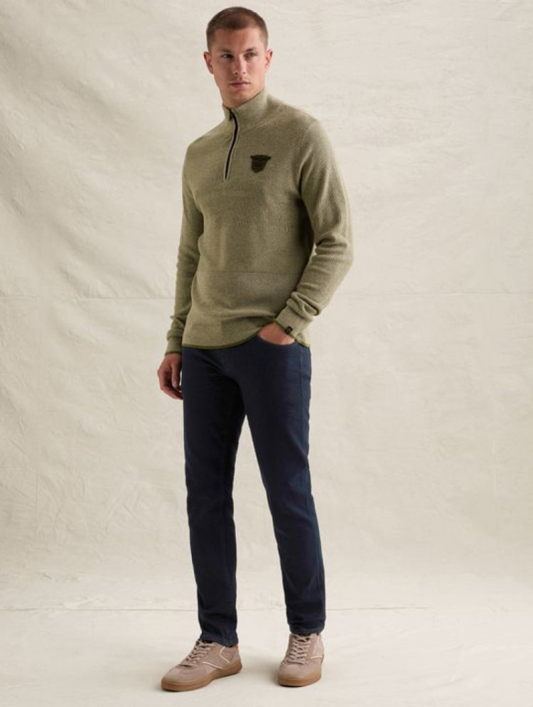 Pull halve rits tst structuurlijnen 6380 Loden Green