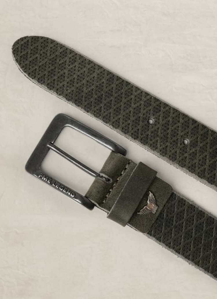 Riem ruitenprint met gaatjes 6416 Olive Night