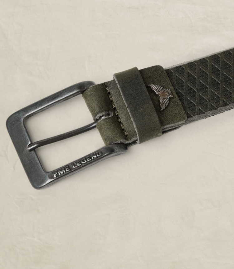 Riem ruitenprint met gaatjes 6416 Olive Night